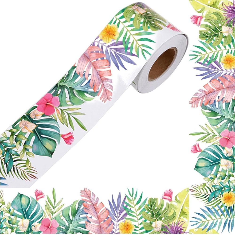 Bulletin Board Borders for Classroom, Tropical Bulletin Board Decorations, 49 Ft